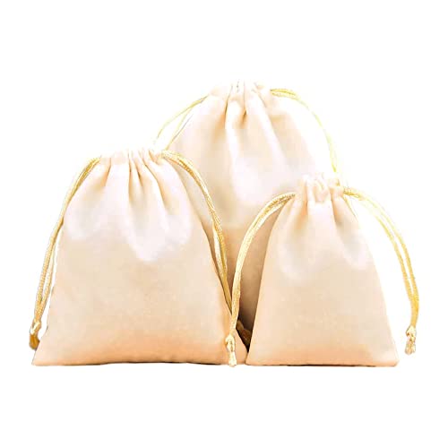 12 Stück Samtbeutel Schmuckbeutel, Kleine Stoff Beutel mit Kordelzug, Samt Säckchen Geschenkbeutel Stoffsäckchen zum Befüllen für Schmuck Hochzeit Weihnachten Geburtstag Party Geschenk,12x15cm Beige 12 Stück Samtbeutel Schmuckbeutel, Kleine Stoff Beutel mit Kordelzug, Samt Säckchen Geschenkbeutel Stoffsäckchen zum Befüllen für Schmuck Hochzeit Weihnachten Geburtstag Party Geschenk,12x15cm Beige von Duories