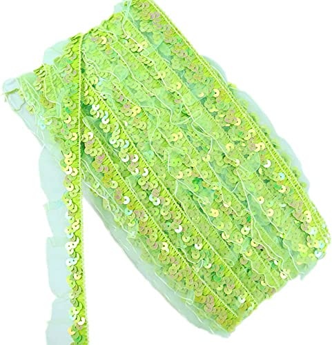 12Yards Vintage Glitzer Pailletten Organza Rüschen Borten Spitzenband Paillettenband Spitzenborte Dekoband Zierband Pailletten Bänder Plissiertborten für DIY Nähen Hochzeit Kostüme Deko,Hellgrün 12Yards Vintage Glitzer Pailletten Organza Rüschen Borten Spitzenband Paillettenband Spitzenborte Dekoband Zierband Pailletten Bänder Plissiertborten für DIY Nähen Hochzeit Kostüme Deko,Hellgrün von Duories