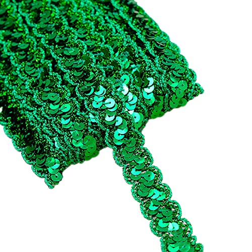 13 Meter 23mm Glitzer Pailletten Spitzenband Paillettenband Spitzenborte Geflochten Dekoband Zierband Borten Bänder Pailletten Bänder Trim Bortenband für DIY Nähen Kostüme Handwerk Verzierungen,Grün 13 Meter 23mm Glitzer Pailletten Spitzenband Paillettenband Spitzenborte Geflochten Dekoband Zierband Borten Bänder Pailletten Bänder Trim Bortenband für DIY Nähen Kostüme Handwerk Verzierungen,Grün von Duories