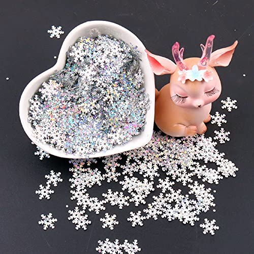 13mm Pailetten zum Basteln Pailletten Schneeflocke Pailetten zum Nähen Pailletten für DIY Kunsthandwerk Making Hochzeitsdekoration Weihnachtsdekoration Party Dekoration 20g, ca. 600 Stück Silber B von Duories