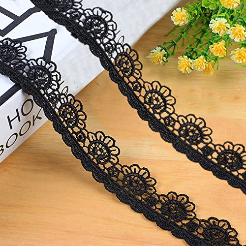 15 Yard 25mm Spitzenband Spitzenbordüre Stickerei Spitzenborte Spitzenbesatz Zierband Dekoband Spitzen Borten Bänder zum Nähen,Zierband für DIY Basteln Hochzeit Tischdeko Geschenke Nähzubehör,Schwarz 15 Yard 25mm Spitzenband Spitzenbordüre Stickerei Spitzenborte Spitzenbesatz Zierband Dekoband Spitzen Borten Bänder zum Nähen,Zierband für DIY Basteln Hochzeit Tischdeko Geschenke Nähzubehör,Schwarz von Duories