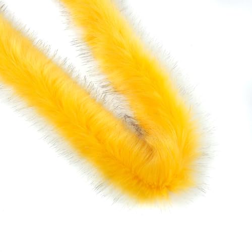 1m Kunstfell Band Flauschige Pelz Stoff Kunstpelz Stoff Furry Faux Strips Plüschband Zierband Dekoband Plüschstoff Plüsch Trim für DIY Basteln Nähen Kleidung Weihnachtsdeko 8-10cm breit Gelb von Duories