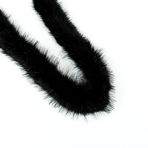 1m Kunstfell Band Flauschige Pelz Stoff Kunstpelz Stoff Furry Faux Strips Plüschband Zierband Dekoband Plüschstoff Plüsch Trim für DIY Basteln Nähen Kleidung Weihnachtsdeko 8-10cm breit Schwarz von Duories