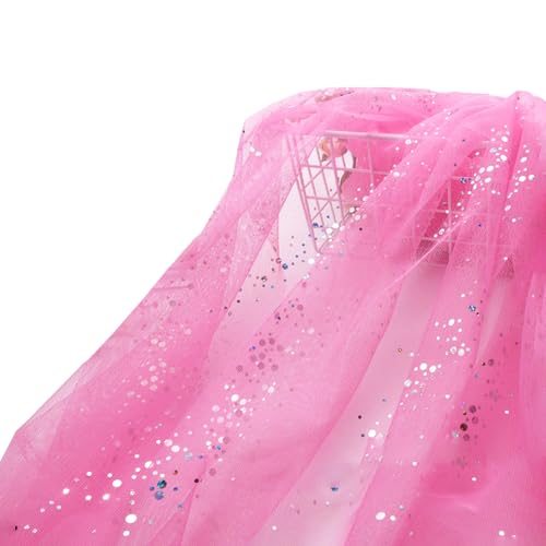 1m x 160cm Bling Glitter Tüll Meterware zum Nähen, Sparkle Tüllstoff Mash Stoffe Netzstoff Tüll Stoffe Dekostoff für Vorhänge Kleidung Gardine Tischdecken Deko Schals Hochzeit Party Deko,Dunkelpink 1m x 160cm Bling Glitter Tüll Meterware zum Nähen, Sparkle Tüllstoff Mash Stoffe Netzstoff Tüll Stoffe Dekostoff für Vorhänge Kleidung Gardine Tischdecken Deko Schals Hochzeit Party Deko,Dunkelpink von Duories