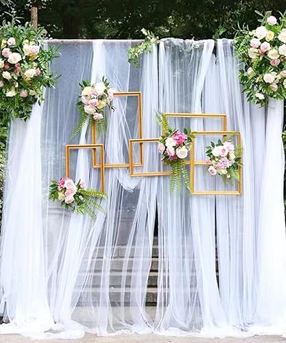 1m x 160cm Soft Tüllstoff,Tüll Stoffe zum Nähen,Netzstoff Dekostoff Drapierstoff für Arbor Hochzeit Vorhang Hochzeitsbogen Freihanddeko Querbehang Gardine Torbogen Zeremonie Party Dekor,Weiß von Duories