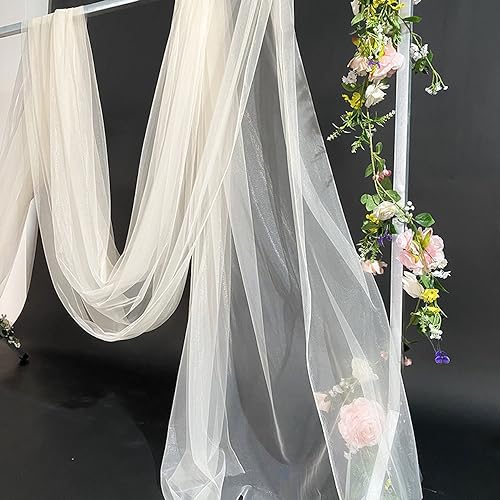 1m x 160cm Soft Tüllstoff,Tüll Stoffe zum Nähen,Netzstoff Dekostoff Drapierstoff für Arbor Hochzeit Vorhang Hochzeitsbogen Freihanddeko Torbogen Zeremonie Party Dekor Kleid Tüllrock Schleier,Beige von Duories