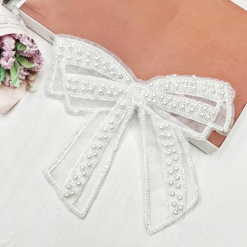 1pcs Schleife Perlen Pailletten Stickerei Applikation Patches, Groß Stickerei Pailletten Spitzenpatches Spitze aufnäher Appliques Nähen, Patches Aufnähen Auf Stoff für Kleidung Kleid Hochzeitskleid,C 1pcs Schleife Perlen Pailletten Stickerei Applikation Patches, Groß Stickerei Pailletten Spitzenpatches Spitze aufnäher Appliques Nähen, Patches Aufnähen Auf Stoff für Kleidung Kleid Hochzeitskleid,C von Duories