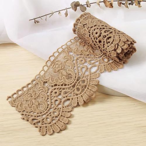 2 Yard 10cm Breite Milchseide Vintage Spitzenborte Spitzenband Spitzenbordüre Stickerei Dekoband Zierband Spitze Blumenband Borte für Nähen Handwerk Dessous Hochzeitskleid Hochzeit Haus Deko,Kaffee 2 Yard 10cm Breite Milchseide Vintage Spitzenborte Spitzenband Spitzenbordüre Stickerei Dekoband Zierband Spitze Blumenband Borte für Nähen Handwerk Dessous Hochzeitskleid Hochzeit Haus Deko,Kaffee von Duories