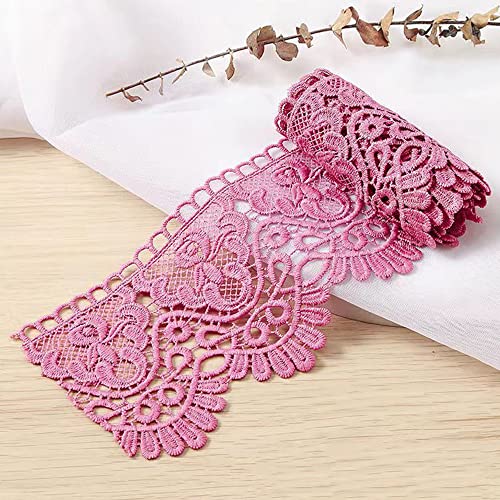 2 Yard 10cm Breite Milchseide Vintage Spitzenborte Spitzenband Spitzenbordüre Stickerei Dekoband Zierband Spitze Blumenband Borte für Nähen Handwerk Dessous Hochzeitskleid Hochzeit Haus Deko,Rosenrot 2 Yard 10cm Breite Milchseide Vintage Spitzenborte Spitzenband Spitzenbordüre Stickerei Dekoband Zierband Spitze Blumenband Borte für Nähen Handwerk Dessous Hochzeitskleid Hochzeit Haus Deko,Rosenrot von Duories