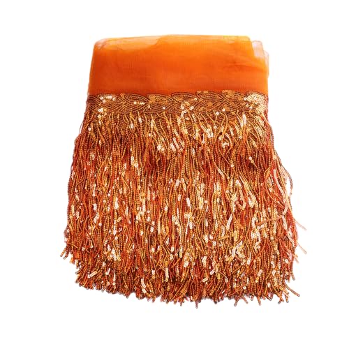 2 Yards 20cm Bling Pailletten Fringe Trim Fransen Quaste Fransenborte Fransenband Fransenbordüre Dekoband Tanzfransen Fransen-Borten Bänder zum Nähen,DIY Basteln,Kleidung Dessous Vorhänge,Orange 2 Yards 20cm Bling Pailletten Fringe Trim Fransen Quaste Fransenborte Fransenband Fransenbordüre Dekoband Tanzfransen Fransen-Borten Bänder zum Nähen,DIY Basteln,Kleidung Dessous Vorhänge,Orange von Duories