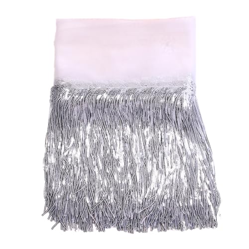 2 Yards 20cm Bling Pailletten Fringe Trim Fransen Quaste Fransenborte Fransenband Fransenbordüre Dekoband Tanzfransen Fransen-Borten Bänder zum Nähen,DIY Basteln,Kleidung Dessous Vorhänge,Silber 2 Yards 20cm Bling Pailletten Fringe Trim Fransen Quaste Fransenborte Fransenband Fransenbordüre Dekoband Tanzfransen Fransen-Borten Bänder zum Nähen,DIY Basteln,Kleidung Dessous Vorhänge,Silber von Duories