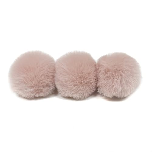 20 STK 5cm Pompons Kunstfell Kaninchenfell Fellbommel,Kunstpelz Pom Pom Ball Plüschbälle Bommeln für DIY Handwerk Mützen Anhänger Dekoration Damen Mädchen Taschenanhänger Schlüsselanhänger,Altrosa von Duories