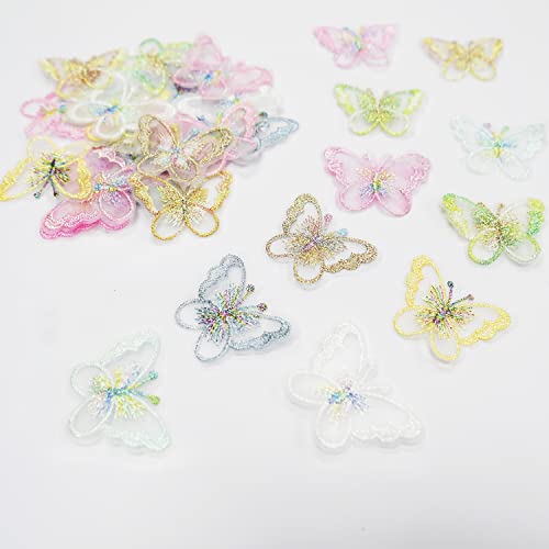 20 Stück Spitze Organza Stickerei Schmetterling Applique Patches Sticker Aufnäher Applikation Flicken zum Aufnähen Gestickte Basteln und Dekorieren Kleidung Gardine Tischtuch Taschen Schal,Mischfarbe von Duories