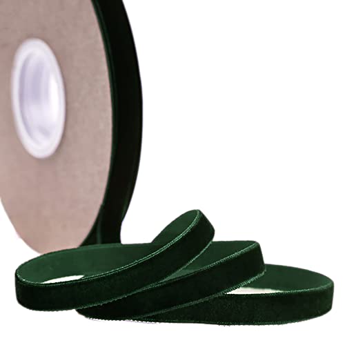 20 Yard Samtband Schleifenband,15mm Samtbänder Samtborte Samt Dekoband Geschenkband Schmuckband Stoffband Festival Bänder für DIY Nähen Blumenstrauß Hochzeit Geburtstag Geschenke Verpackung,Dunkelgrün von Duories
