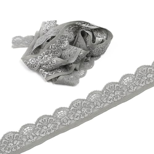20 Yards Elastizität Spitzenband Spitzenborte, 25mm Spitzenbordüre Spitzenbesatz Dekoband Zierband Borten Bänder zum Nähen,Spitze-Borten für Handwerk Nähzubehör Kleid Hochzeit Unterwäsche, Grau 20 Yards Elastizität Spitzenband Spitzenborte, 25mm Spitzenbordüre Spitzenbesatz Dekoband Zierband Borten Bänder zum Nähen,Spitze-Borten für Handwerk Nähzubehör Kleid Hochzeit Unterwäsche, Grau von Duories