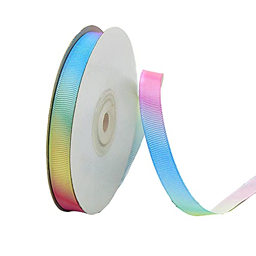 22mx 10mm Regenbogen Gradient Farben Satinband Schleifenband Satin Geschenkband Dekoband Nähband Bastelband Zierband für Weihnachten Hochzeit Valentinstag Deko Haarzöpfe Party Geburtstag,Regenbogen #2 von Duories