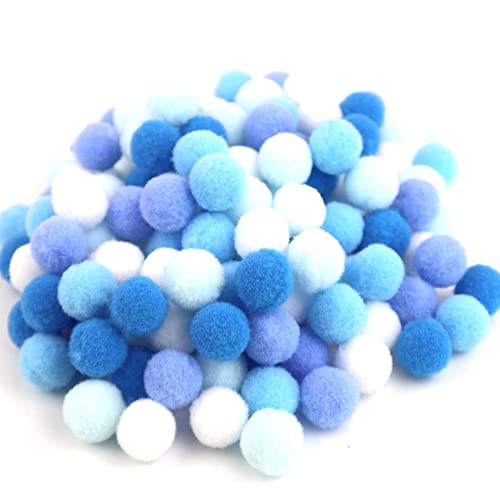 250 Stück Bunte Mini Pompons,20mm Pompom Bälle Kleine Bommeln,Flauschigen Plüschbälle Filzkugeln Deko für Geburtstag & Hochzeit Party Dekorieren Lustige DIY Nähen Basteln Handwerk,Blau von Duories