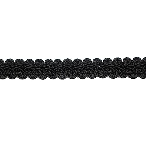 25Meter Geflochten Drehkordel Borte aus Dekoband Zierband Geschenkband Spitzenborte Schnur Kordelband für Nähen Handwerk Hochzeit Kleidung Deko Centipede Spitzenband, 1.2cm,Schwarz von Duories