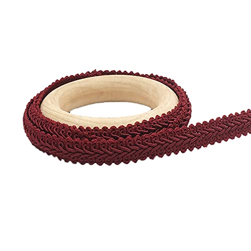 25Meter Geflochten Drehkordel Borte aus Dekoband Zierband Geschenkband Spitzenborte Schnur Kordelband für Nähen Handwerk Hochzeit Kleidung Deko Centipede Spitzenband, 1.2cm,Weinrot von Duories