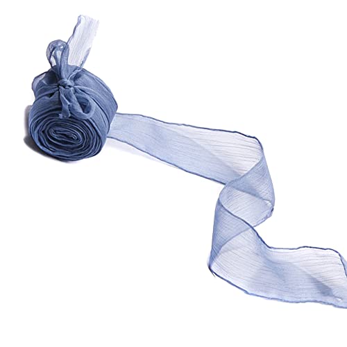 2X 5 Yard Plissierter Chiffonband 40mm,Chiffon Hochzeit Bänder Geschenkband Schleifenband Stoffband Dekoband zum Nähen für Hochzeit Einladung Party Taufe Geburtstag Blumensträuße Zimmerdeko,Blau 2X 5 Yard Plissierter Chiffonband 40mm,Chiffon Hochzeit Bänder Geschenkband Schleifenband Stoffband Dekoband zum Nähen für Hochzeit Einladung Party Taufe Geburtstag Blumensträuße Zimmerdeko,Blau von Duories