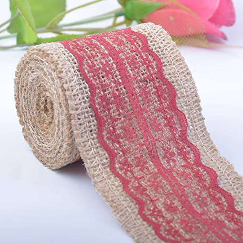 2m Juteband mit Spitze, Breite 6cm Vintage Spitze Juteband Jutebänder, Natürliche Jute Bänder und Spitze Dekoband für DIY Basteln Hochzeit Geschenkverpackung Weihnachten Deko Hausdeko, Weinrot 2m Juteband mit Spitze, Breite 6cm Vintage Spitze Juteband Jutebänder, Natürliche Jute Bänder und Spitze Dekoband für DIY Basteln Hochzeit Geschenkverpackung Weihnachten Deko Hausdeko, Weinrot von Duories