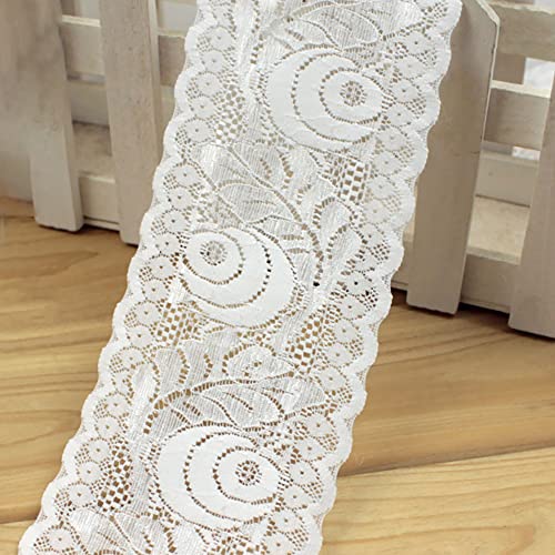 2m×8cm Spitzenband Spitzenborte Vintage Zierspitze Häkelspitze Dekoband Zierband Spitzenstoff Lace Band Lace Ribbon,für DIY,Hochzeitsdekorationen,Tischdekorationen,Geschenkverpackungen,Weiss von Duories