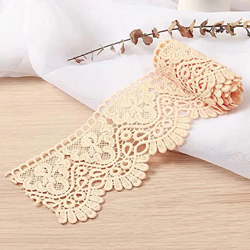 3 Yard 10cm Breite Milchseide Vintage Spitzenborte Spitzenband Spitzenbordüre Stickerei Dekoband Zierband Spitze Blumenband Borte für Nähen Handwerk Dessous Hochzeitskleid Hochzeit Haus Deko,Aprikose 3 Yard 10cm Breite Milchseide Vintage Spitzenborte Spitzenband Spitzenbordüre Stickerei Dekoband Zierband Spitze Blumenband Borte für Nähen Handwerk Dessous Hochzeitskleid Hochzeit Haus Deko,Aprikose von Duories