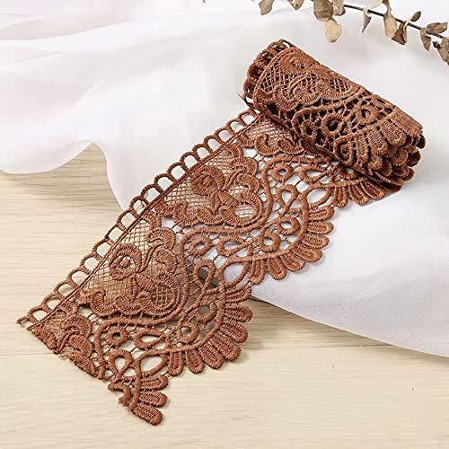 3 Yard 10cm Breite Milchseide Vintage Spitzenborte Spitzenband Spitzenbordüre Stickerei Dekoband Zierband Spitze Blumenband Borte für Nähen Handwerk Dessous Hochzeitskleid Hochzeit Haus Deko,Braun 3 Yard 10cm Breite Milchseide Vintage Spitzenborte Spitzenband Spitzenbordüre Stickerei Dekoband Zierband Spitze Blumenband Borte für Nähen Handwerk Dessous Hochzeitskleid Hochzeit Haus Deko,Braun von Duories