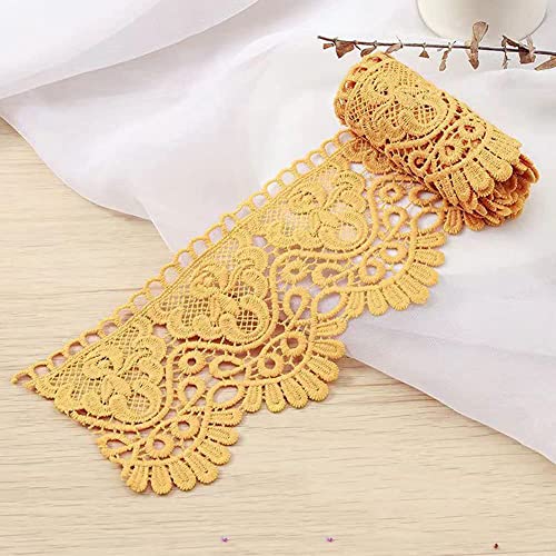 3 Yard 10cm Breite Milchseide Vintage Spitzenborte Spitzenband Spitzenbordüre Stickerei Dekoband Zierband Spitze Blumenband Borte für Nähen Handwerk Dessous Hochzeitskleid Hochzeit Haus Deko,Gelb 3 Yard 10cm Breite Milchseide Vintage Spitzenborte Spitzenband Spitzenbordüre Stickerei Dekoband Zierband Spitze Blumenband Borte für Nähen Handwerk Dessous Hochzeitskleid Hochzeit Haus Deko,Gelb von Duories
