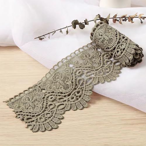 3 Yard 10cm Breite Milchseide Vintage Spitzenborte Spitzenband Spitzenbordüre Stickerei Dekoband Zierband Spitze Blumenband für Nähen Handwerk Dessous Hochzeitskleid Hochzeit Haus Deko,Dunkelgrau 3 Yard 10cm Breite Milchseide Vintage Spitzenborte Spitzenband Spitzenbordüre Stickerei Dekoband Zierband Spitze Blumenband für Nähen Handwerk Dessous Hochzeitskleid Hochzeit Haus Deko,Dunkelgrau von Duories