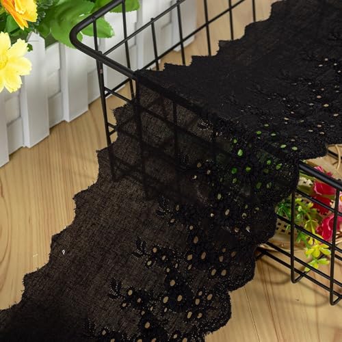 3 Yard 11cm Stickerei Baumwolle Spitzenband Spitzenborte Vintage Dekoband Zierband Borten Spitzen Bänder Spitzenstoff Spitze-Borten für DIY Basteln Nähen Hochzeit Deko Handwerk Deko, Schwarz 3 Yard 11cm Stickerei Baumwolle Spitzenband Spitzenborte Vintage Dekoband Zierband Borten Spitzen Bänder Spitzenstoff Spitze-Borten für DIY Basteln Nähen Hochzeit Deko Handwerk Deko, Schwarz von Duories