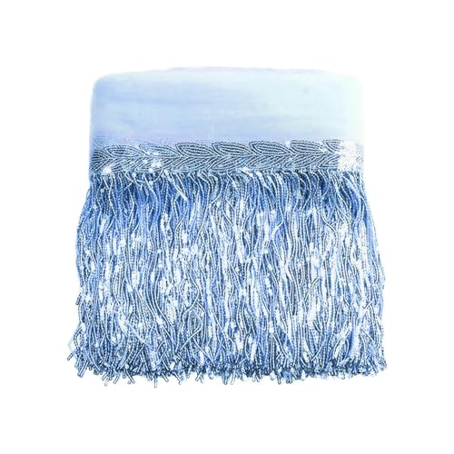 3 Yards 20cm Bling Pailletten Fringe Trim Fransen Quaste Fransenborte Fransenband Fransenbordüre Dekoband Tanzfransen Fransen-Borten Bänder zum Nähen,DIY Basteln,Kleidung Dessous Vorhänge,Hellblau 3 Yards 20cm Bling Pailletten Fringe Trim Fransen Quaste Fransenborte Fransenband Fransenbordüre Dekoband Tanzfransen Fransen-Borten Bänder zum Nähen,DIY Basteln,Kleidung Dessous Vorhänge,Hellblau von Duories