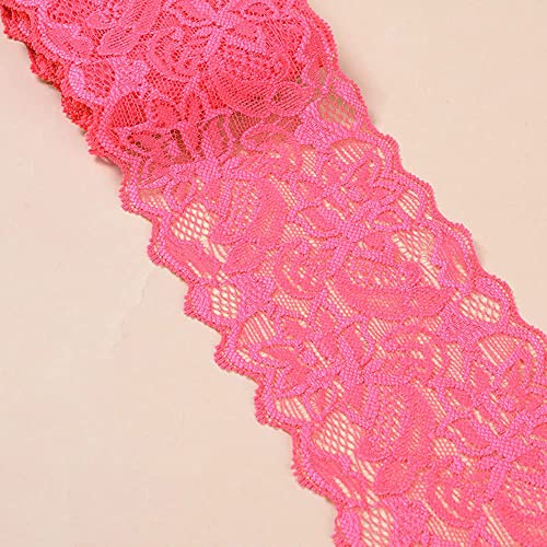3 Yards Elastizität Spitzenbordüre Spitzenband,8cm Breite Bunte Spitzen-Blumen Borte Dekoband Zierspitze Zierband Spitzenstoff Spitzenborte für Nähen DIY Handwerk Kleidung Unterwäsche,Wassermelonenrot 3 Yards Elastizität Spitzenbordüre Spitzenband,8cm Breite Bunte Spitzen-Blumen Borte Dekoband Zierspitze Zierband Spitzenstoff Spitzenborte für Nähen DIY Handwerk Kleidung Unterwäsche,Wassermelonenrot von Duories