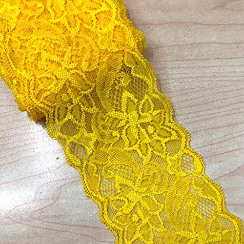 3 Yards Elastizität Spitzenbordüre Spitzenband,8cm Breite Bunte Spitzen-Blumen Borte Dekoband Zierspitze Zierband Spitzenstoff Spitzenborte für Nähen DIY Handwerk Kleidung Unterwäsche,Gelb 3 Yards Elastizität Spitzenbordüre Spitzenband,8cm Breite Bunte Spitzen-Blumen Borte Dekoband Zierspitze Zierband Spitzenstoff Spitzenborte für Nähen DIY Handwerk Kleidung Unterwäsche,Gelb von Duories