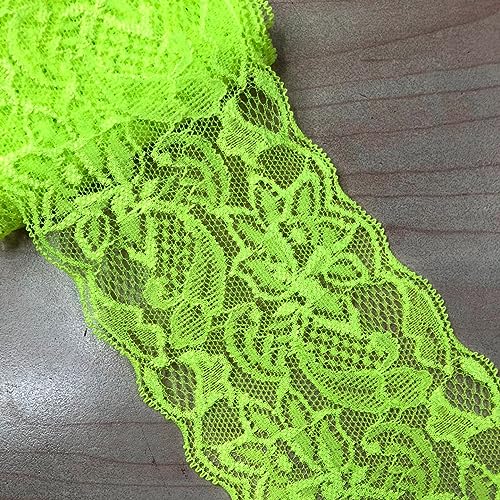 3 Yards Elastizität Spitzenbordüre Spitzenband,8cm Breite Bunte Spitzen-Blumen Borte Dekoband Zierspitze Zierband Spitzenstoff Spitzenborte für Nähen DIY Handwerk Kleidung Unterwäsche,Neongrün 3 Yards Elastizität Spitzenbordüre Spitzenband,8cm Breite Bunte Spitzen-Blumen Borte Dekoband Zierspitze Zierband Spitzenstoff Spitzenborte für Nähen DIY Handwerk Kleidung Unterwäsche,Neongrün von Duories
