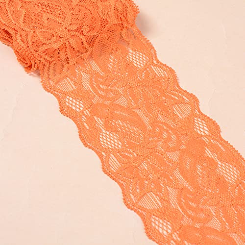 3 Yards Elastizität Spitzenbordüre Spitzenband,8cm Breite Bunte Spitzen-Blumen Borte Dekoband Zierspitze Zierband Spitzenstoff Spitzenborte für Nähen DIY Handwerk Kleidung Unterwäsche,Orange 3 Yards Elastizität Spitzenbordüre Spitzenband,8cm Breite Bunte Spitzen-Blumen Borte Dekoband Zierspitze Zierband Spitzenstoff Spitzenborte für Nähen DIY Handwerk Kleidung Unterwäsche,Orange von Duories