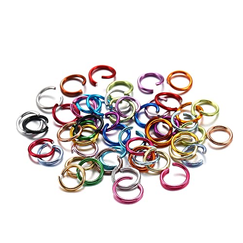 300 Stück Biegeringe,Offenem Bindering,Aluminiumring mit Öffnung,Spaltringe Verbindungsringe,für die Herstellung von hängenden Ornamenten,DIY Kunsthandwerk,Halsketten,Armbändern,Gemischte Farbe,1*8mm von Duories