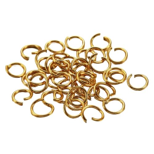 300 Stück Biegeringe,Offenem Bindering,Aluminiumring mit Öffnung,Spaltringe Verbindungsringe,für die Herstellung von hängenden Ornamenten,DIY Kunsthandwerk,Halsketten,Armbändern,Hell Gold,1*10mm von Duories