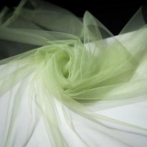 300cm x 300cm Mash Stoff Meterware, Extra Breit Softtüll Netzstoff Tüllstoff zum Nähen, Tüll Stoff für Bekleidung Gardine Tischdecken Hochzeit Vorhang Freihanddeko Tüllrock Party Deko,Grasgrün von Duories