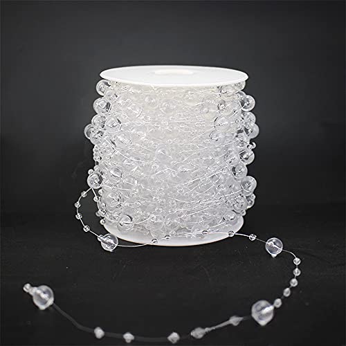 30m Perlengirlande Perlenband Perlenkette Perlenschnur Geschenkband Dekoband mit Perlen für DIY Basteln Party Tischdeko Hochzeit Braut Haarschmuck Ohrringe Halskette Brautstrauß Weihnachten,Klar 30m Perlengirlande Perlenband Perlenkette Perlenschnur Geschenkband Dekoband mit Perlen für DIY Basteln Party Tischdeko Hochzeit Braut Haarschmuck Ohrringe Halskette Brautstrauß Weihnachten,Klar von Duories