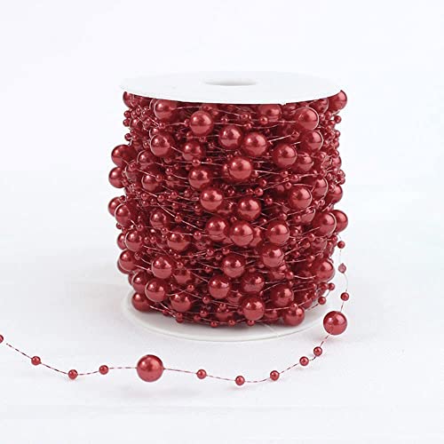 30m Perlengirlande Perlenband Perlenkette Perlenschnur Geschenkband Dekoband mit Perlen für DIY Basteln Party Tischdeko Hochzeit Braut Haarschmuck Ohrringe Halskette Brautstrauß Weihnachten,Rot 30m Perlengirlande Perlenband Perlenkette Perlenschnur Geschenkband Dekoband mit Perlen für DIY Basteln Party Tischdeko Hochzeit Braut Haarschmuck Ohrringe Halskette Brautstrauß Weihnachten,Rot von Duories