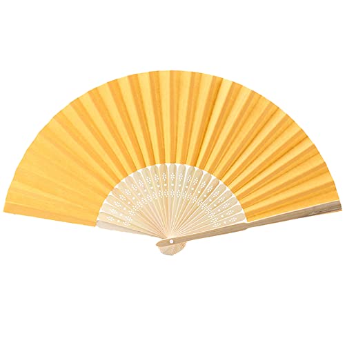 36 Stück Handfächer Hochzeit,Bunte Faltfächer Papierfächer Hochzeitsfächer Fächer Faltbar Gastgeschenk Asiatische Deko für DIY Sommer Hochzeitsdeko Geburttag Party Fotografie Wand Dekoration,Gold von Duories