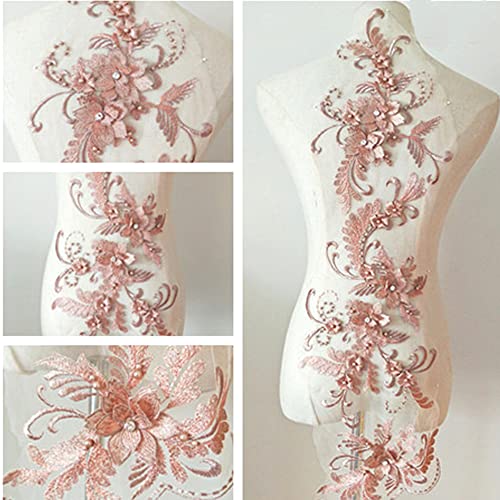 3D Spitze Flicken Applique Patch Stickerei Perlen Patches Blumenmotiv Spitzenbesatz für DIY Handwerk Nähen Ausschnitt Hochzeit Braut Kleidung Dekoration, Altes Rosa 3D Spitze Flicken Applique Patch Stickerei Perlen Patches Blumenmotiv Spitzenbesatz für DIY Handwerk Nähen Ausschnitt Hochzeit Braut Kleidung Dekoration, Altes Rosa von Duories