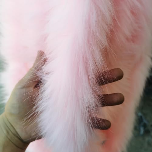 3m Kunstfell Band Flauschige Pelz Stoff Kunstpelz Stoff Furry Faux Strips Plüschband Zierband Dekoband Plüschstoff Plüsch Trim für DIY Basteln Nähen Kleidung Weihnachtsdeko 8-10cm breit Hell-Pink von Duories