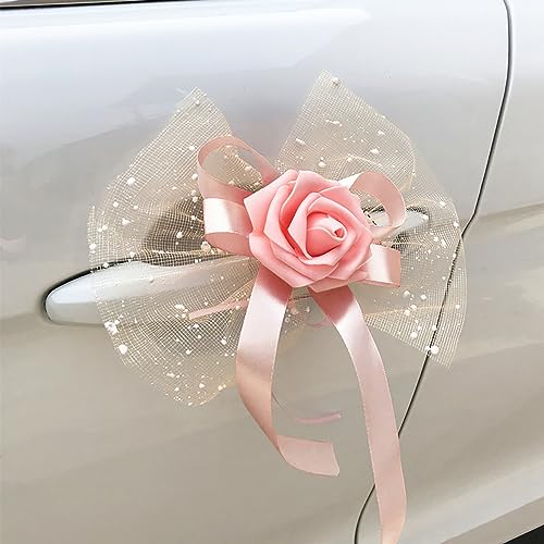 4 Stück Autoschmuck Hochzeit Auto Deko Rose Blumen Dekoschleife Fertigschleife Autoschleifen Antennenschleifen für Hochzeit Deko Auto Rückspiegel Türgriff Deko Blumen,Sekt 4 Stück Autoschmuck Hochzeit Auto Deko Rose Blumen Dekoschleife Fertigschleife Autoschleifen Antennenschleifen für Hochzeit Deko Auto Rückspiegel Türgriff Deko Blumen,Sekt von Duories