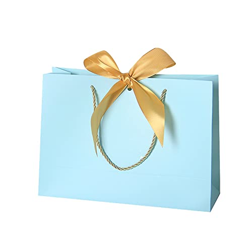 4 Stück Geschenktüten Papiertüten mit Schleifenbändern, 28x20x10cm Geschenkbeutel mit Henkel,zum Geschenktasche Verpacken von Geschenken, für Geburtstag Hochzeit Feiern Party Weihnachten,Himmelblau 4 Stück Geschenktüten Papiertüten mit Schleifenbändern, 28x20x10cm Geschenkbeutel mit Henkel,zum Geschenktasche Verpacken von Geschenken, für Geburtstag Hochzeit Feiern Party Weihnachten,Himmelblau von Duories
