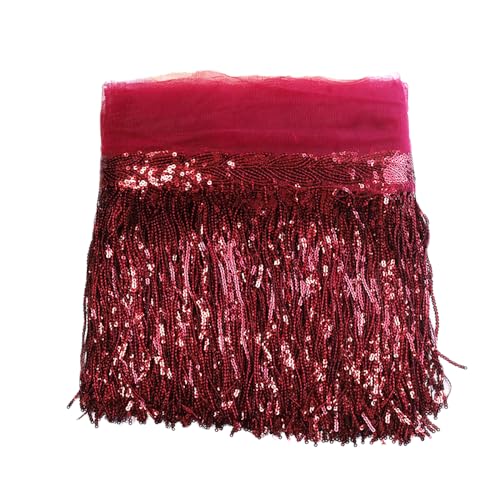 4 Yards 20cm Bling Pailletten Fringe Trim Fransen Quaste Fransenborte Fransenband Fransenbordüre Dekoband Tanzfransen Fransen-Borten Bänder zum Nähen,DIY Basteln,Kleidung Dessous Vorhänge,Weinrot 4 Yards 20cm Bling Pailletten Fringe Trim Fransen Quaste Fransenborte Fransenband Fransenbordüre Dekoband Tanzfransen Fransen-Borten Bänder zum Nähen,DIY Basteln,Kleidung Dessous Vorhänge,Weinrot von Duories