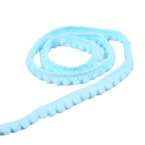 45 Yards 10mm Mini-Pomponborte zum Basteln, Bommelborte Dekoband Bommelband,Pomponband Fransenborte Spitzenband Zierband Dekoborte Pompons Borte zum Nähen,DIY Basteln Apparel Kleidung,Hellblau von Duories