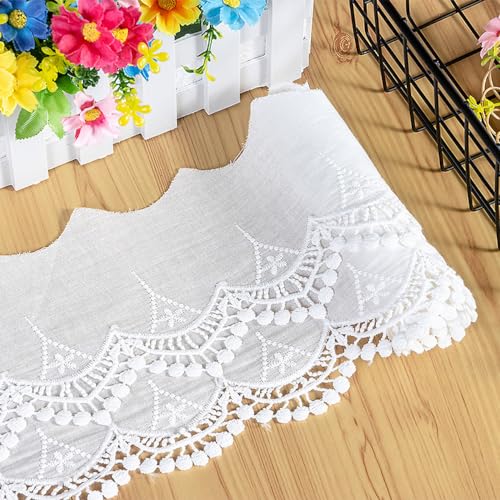 5 Yard 14cm Stickerei Baumwolle Spitzenband Spitzenborte Vintage Dekoband Zierband Borten Spitzen Bänder Spitzenstoff Spitze-Borten für DIY Basteln Nähen Hochzeit Deko Handwerk Deko, Weiß 5 Yard 14cm Stickerei Baumwolle Spitzenband Spitzenborte Vintage Dekoband Zierband Borten Spitzen Bänder Spitzenstoff Spitze-Borten für DIY Basteln Nähen Hochzeit Deko Handwerk Deko, Weiß von Duories