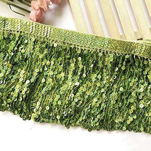 5 Yard 16cm Pailletten Fransen Quaste Fransenborte Fransenband Schnittfranse Dekoband Zierband Dekoborte Tanzfransen Nähzubehör für DIY Basteln Apparel Kleidung,Kostüme,Nähen,Dekoration, von Duories